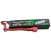 Gens ace 25C 2000mAh 2S2P 7.4V Saddle Airsoft Gun Lipo Battery with Mini Deans(T) Plug