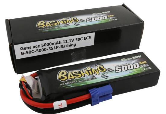 Gens ace 5000mAh 11.1V 3S1P 50C Lipo Battery Pack with EC5 Plug-Bashing Series